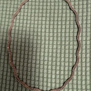 Wavy Pavé 925 Sterling Silver Necklace 17,5” Long with Black Stones